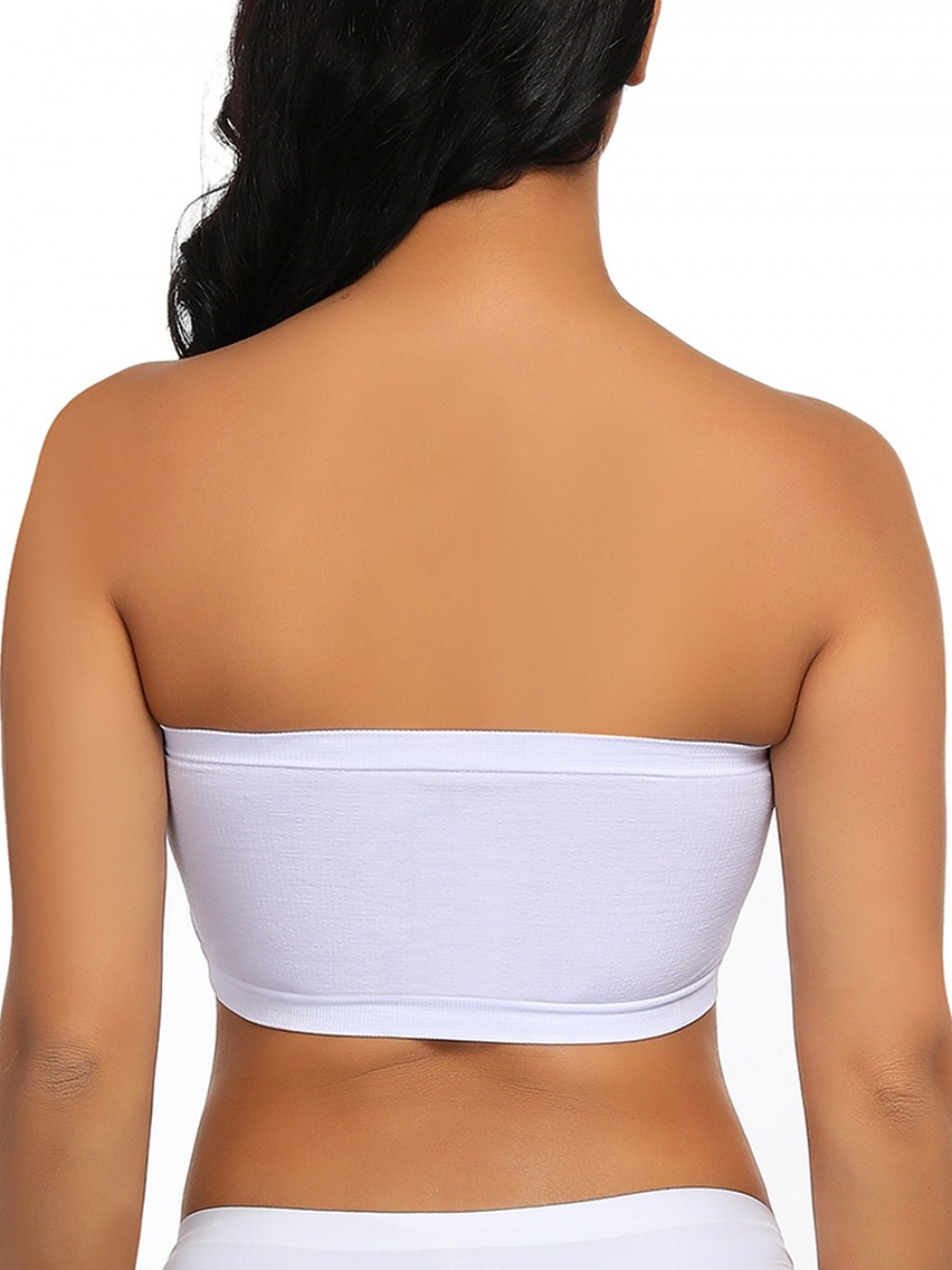White 2 Layers Detachable Pads Bandeau Top
