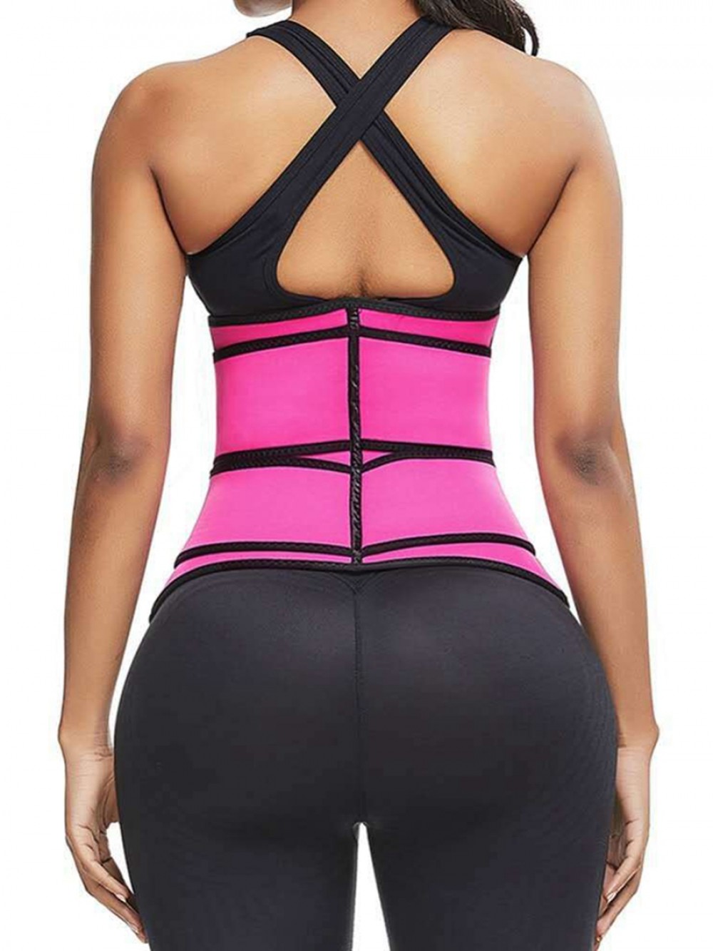 Rose Red Large Size Waist Cincher For Tummy Control