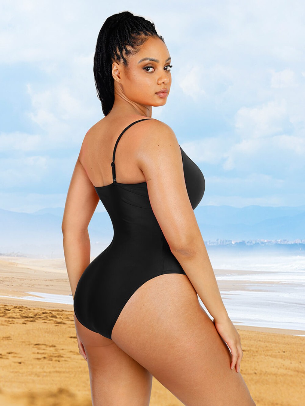 Attractive Deep V Neck Backless Fitness One Piece Swimsuit