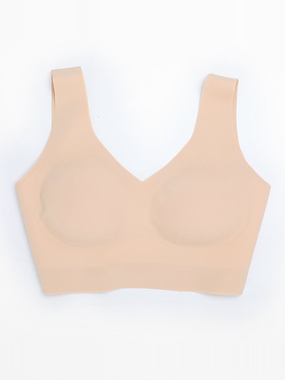 Fitted V-Neck Seamless Bra Tank Top