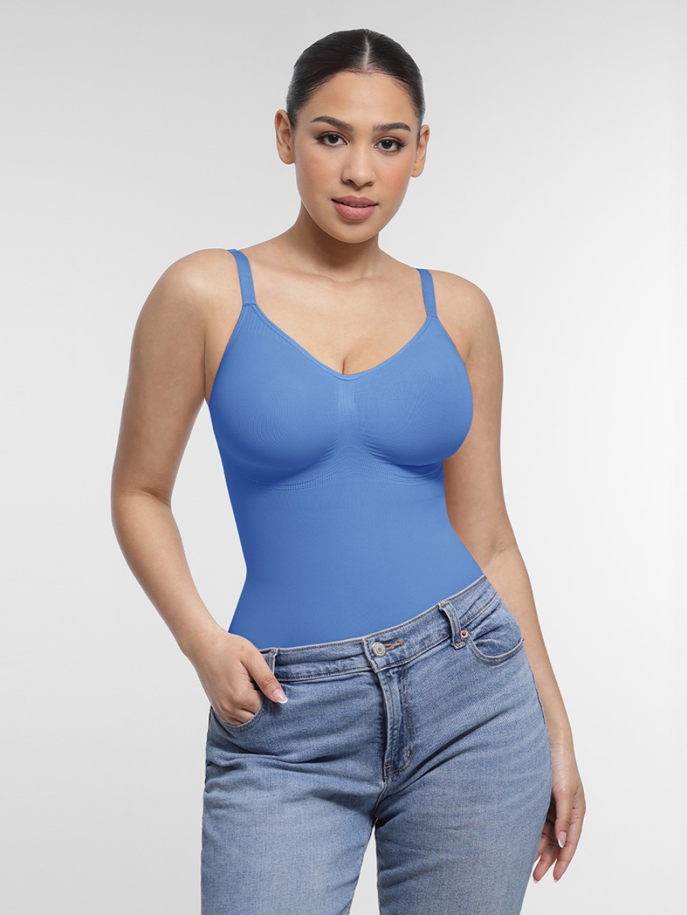 Seamless High-Elastic Fabric Chest Support Waist Control Shapewear Bodysuit