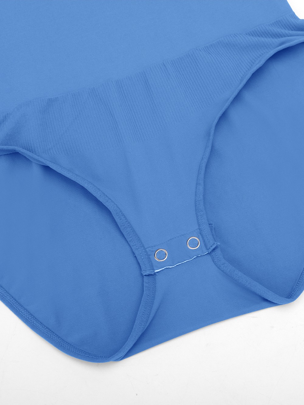 Seamless Crew Neck Tummy Control Snap Crotch Briefs Bodysuit
