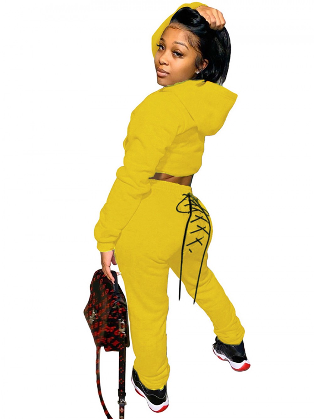 Yellow Full Sleeve High Rise Women Set Fabulous Fit