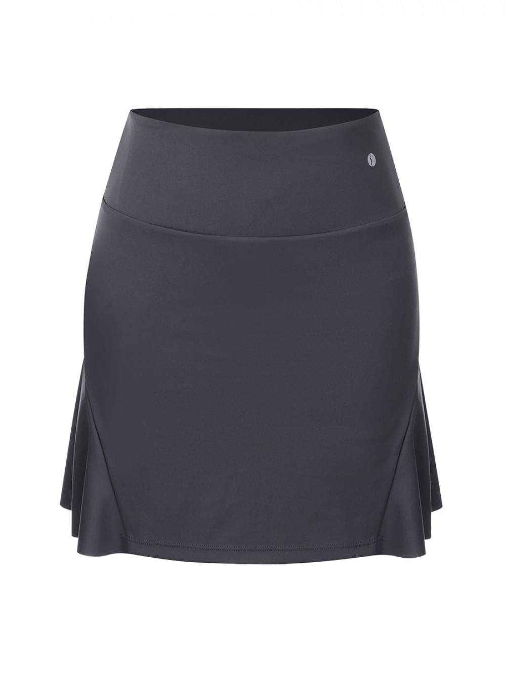 Dark Gray Tennis Skirt Solid Color High Waist For Exercising