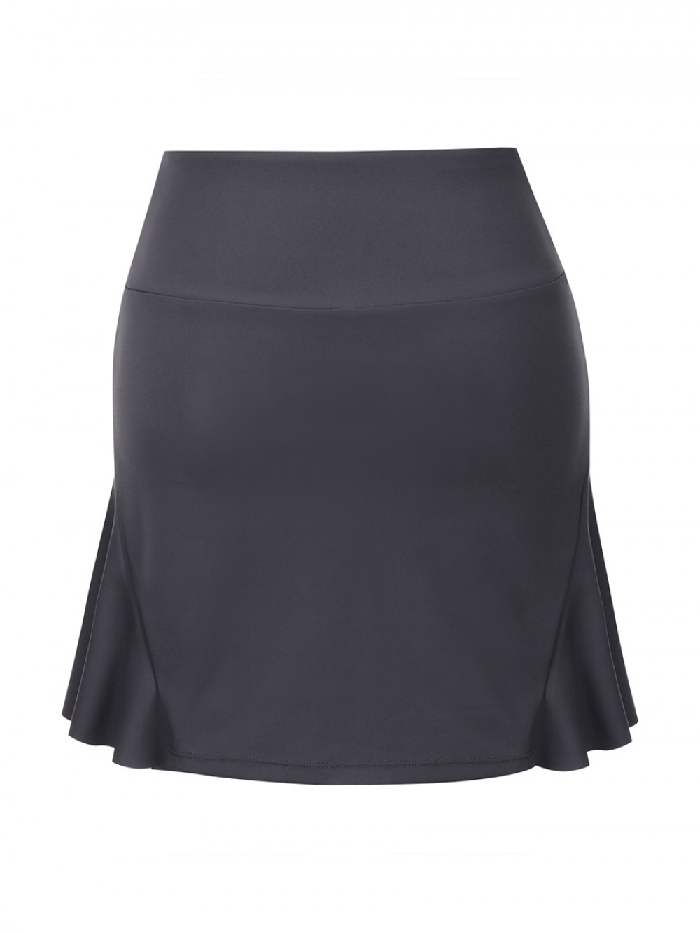 Dark Gray Tennis Skirt Solid Color High Waist For Exercising