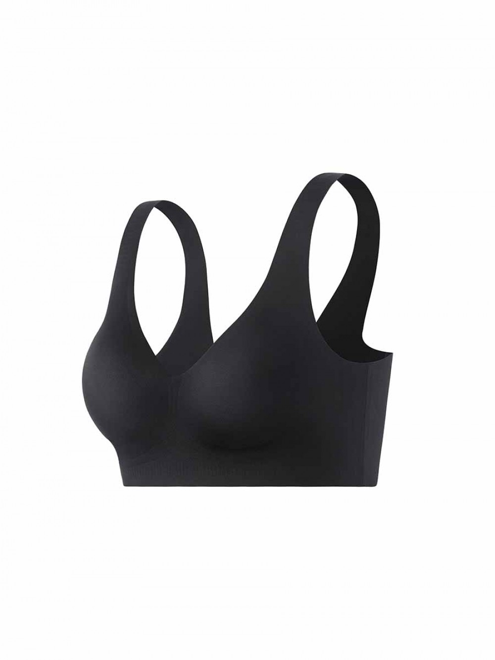 Black Fantastic Slimming Style Seamless Bra Smoothing Classic Fit For Gym