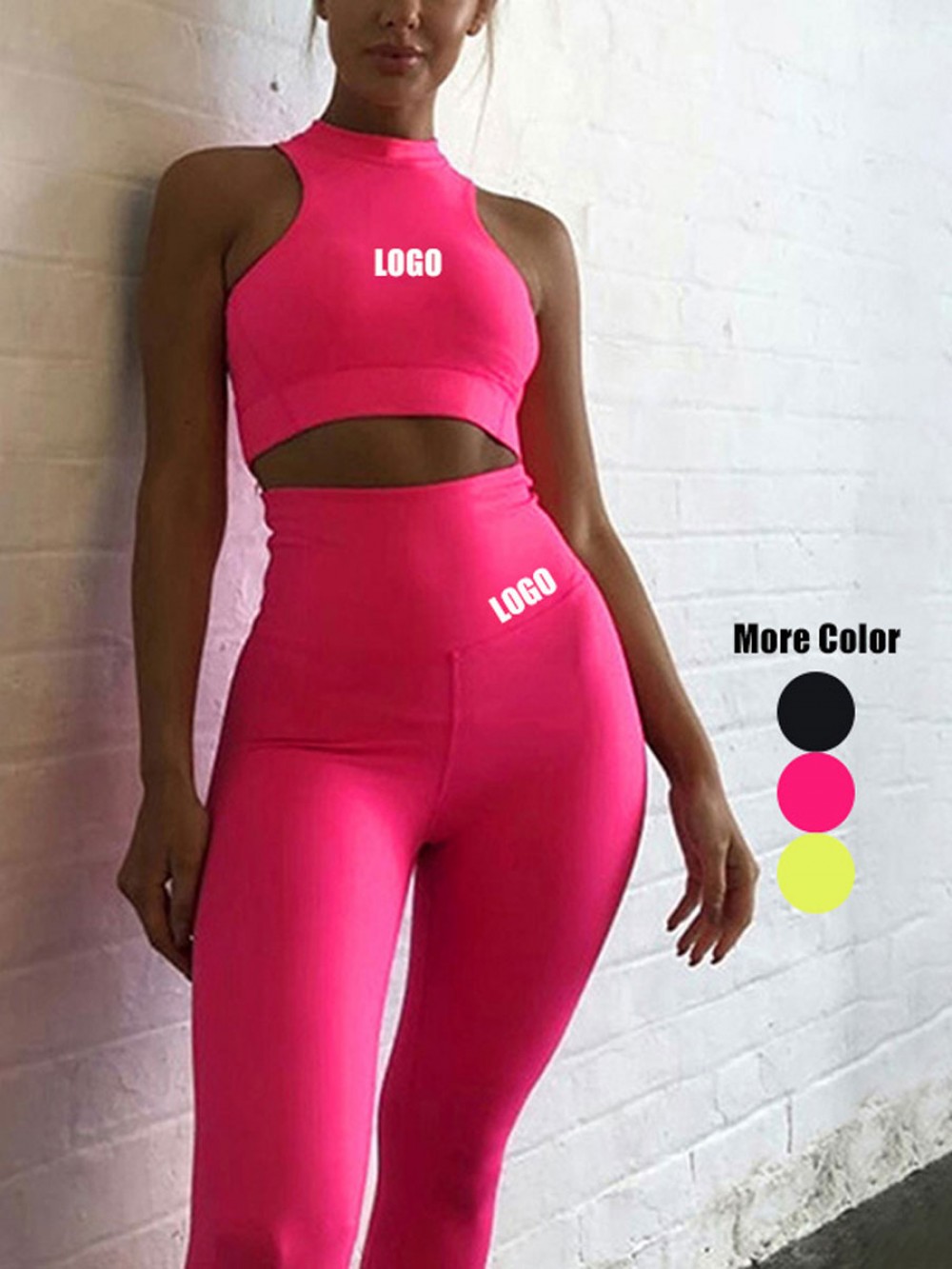 Virtuoso Pink Zipper Back Tank Suit High Waist For Hanging Out