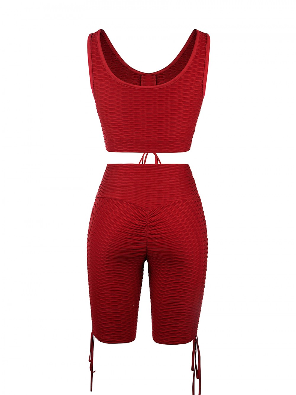 Wine Red Wide Strap Thigh Length Sweat Suit For Women Runner