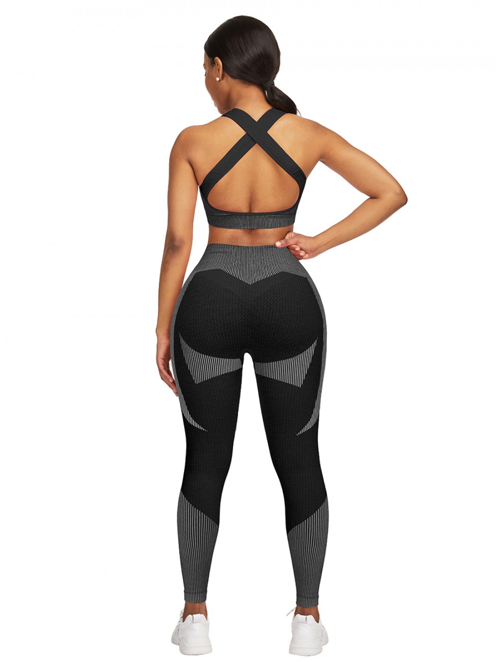 Seamless Cross Ladies Gym Sets Ankle Length For Women Runner
