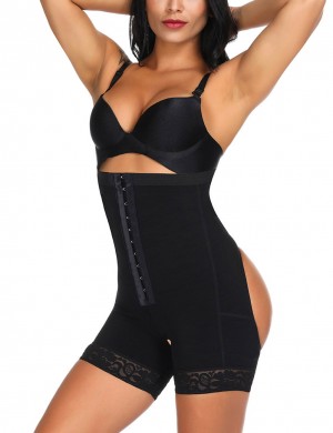 Full Body Shaper Buttock Lifter Black Detachable Straps Big Size Weight Loss