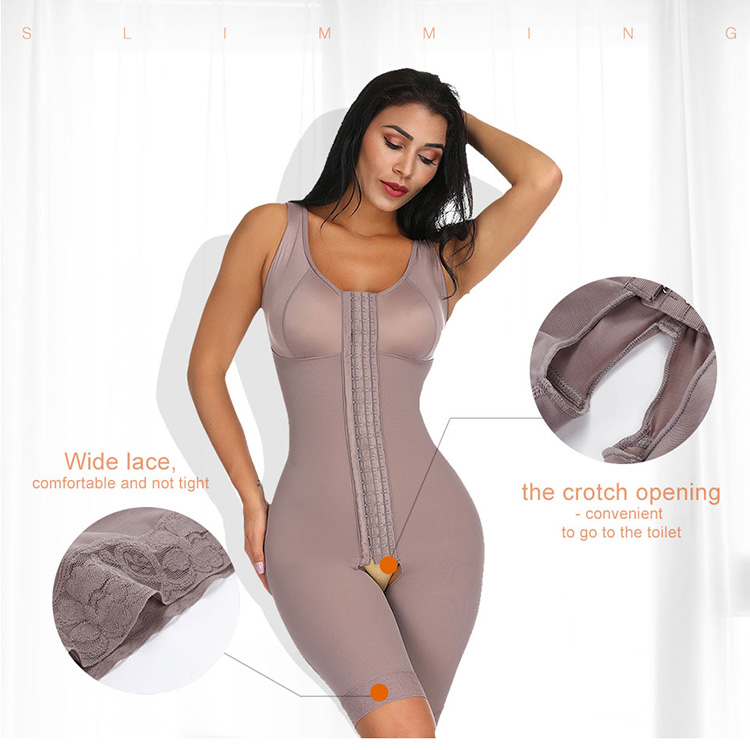 Brown Queen Size Full Body Shaper With Open Crotch Hourglass Figure