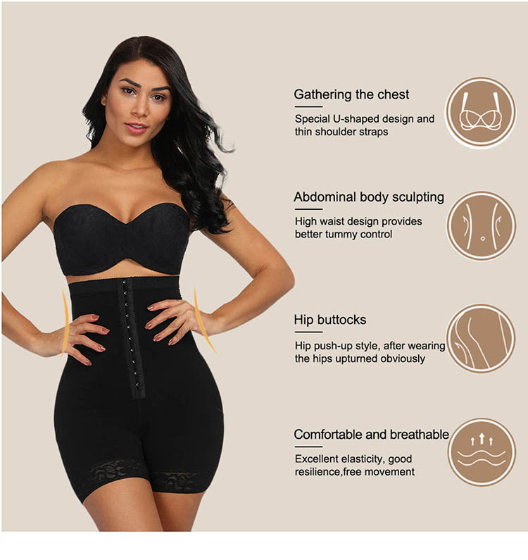 High Waist Hip Lifter Shapewear Panty 3 Rows Hooks Firm Control Abdomen  Shaper Underwear Slim Lace Butt Lifter Row Hook Shpaer Tummy Control Faja  Short - China High Waist Hip Lifter Shapewear