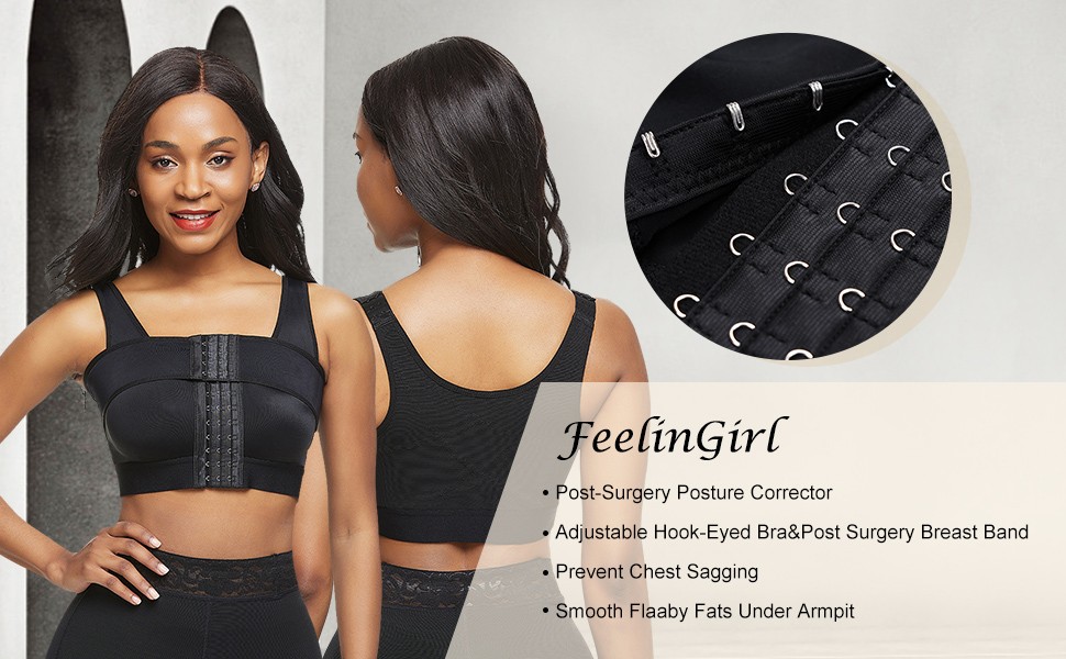 Figure Shaper Black Big Size Posture Corrector Bra Hooks Visual Effect