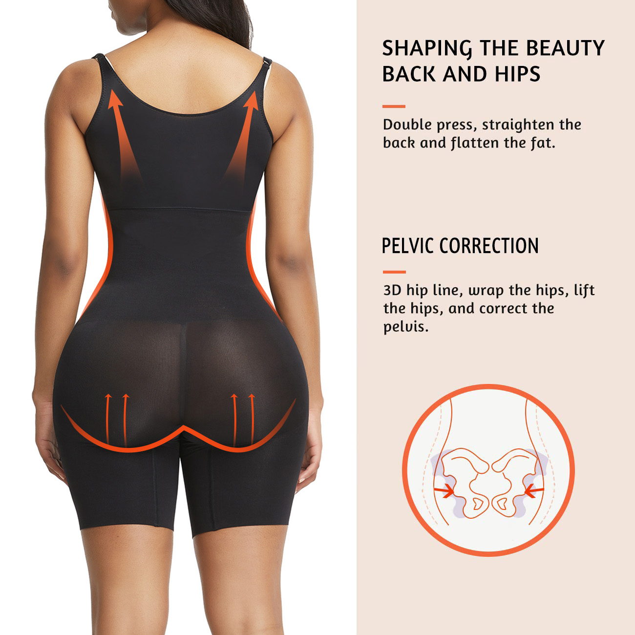 MRULIC shapewear for women tummy control Posture adjustable strap back  straightening strap humpback waist with straighten Black + XXL 