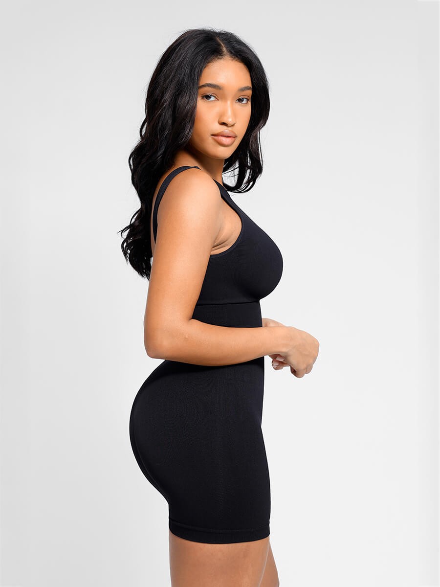 Round Neck Seamless Sexy U Back Shape Shapewear with Removable Cups