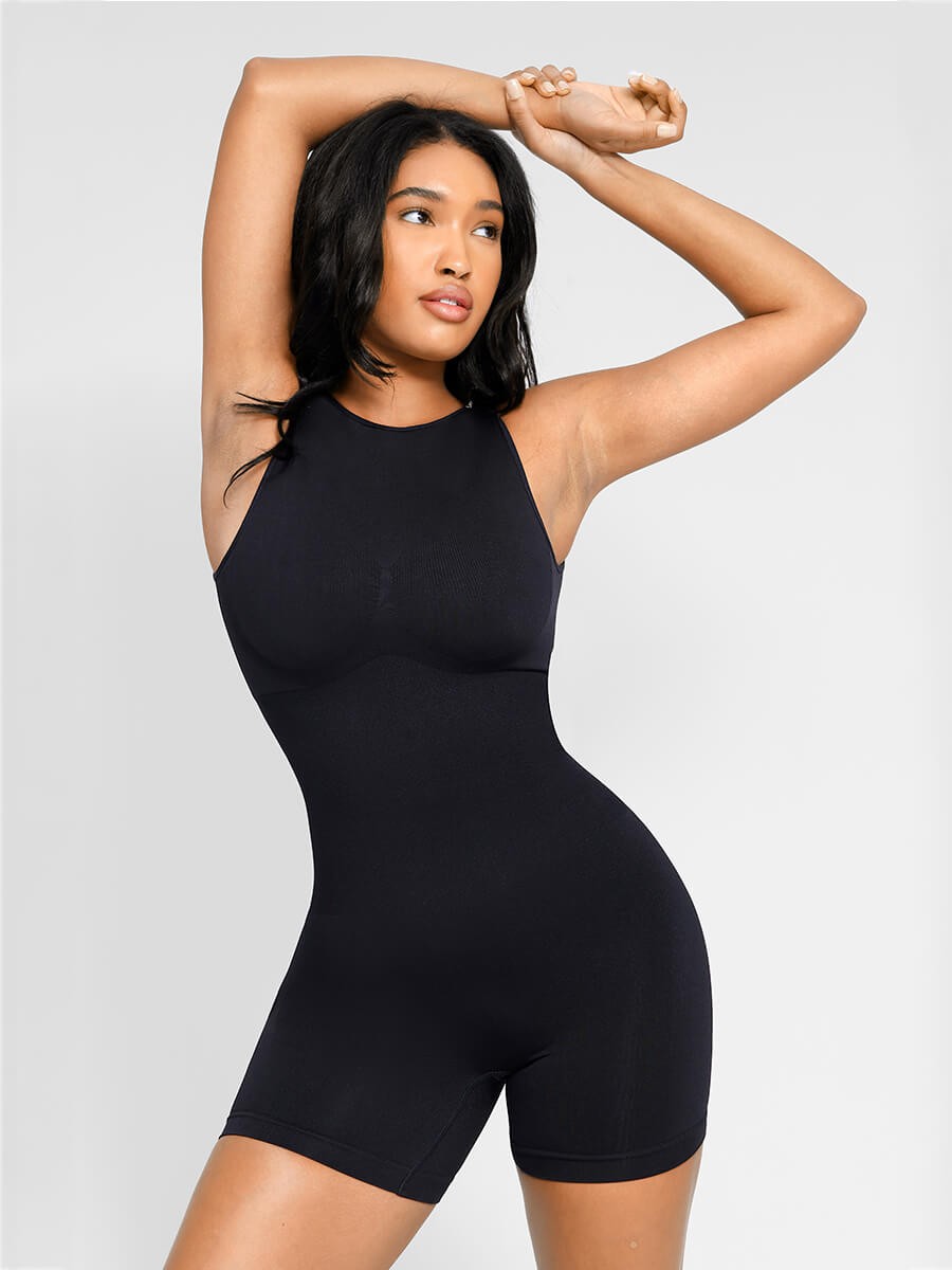 Round Neck Seamless Sexy U Back Shape Shapewear with Removable Cups