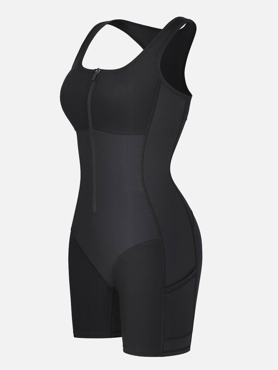 Stretch Athletic Body Shaper With Pockets
