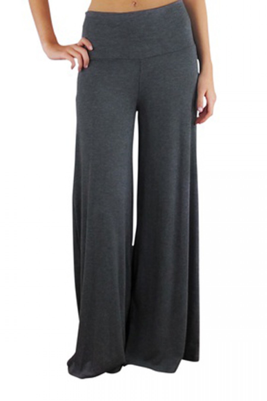 Feminine Curve Grey Casual Palazzo Pants