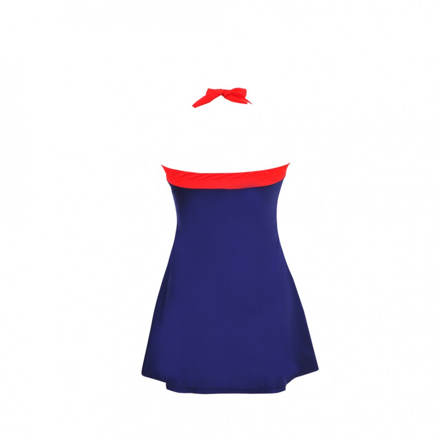 Fashion Forward Striped Padded Plus Size Swim Dress on Sale