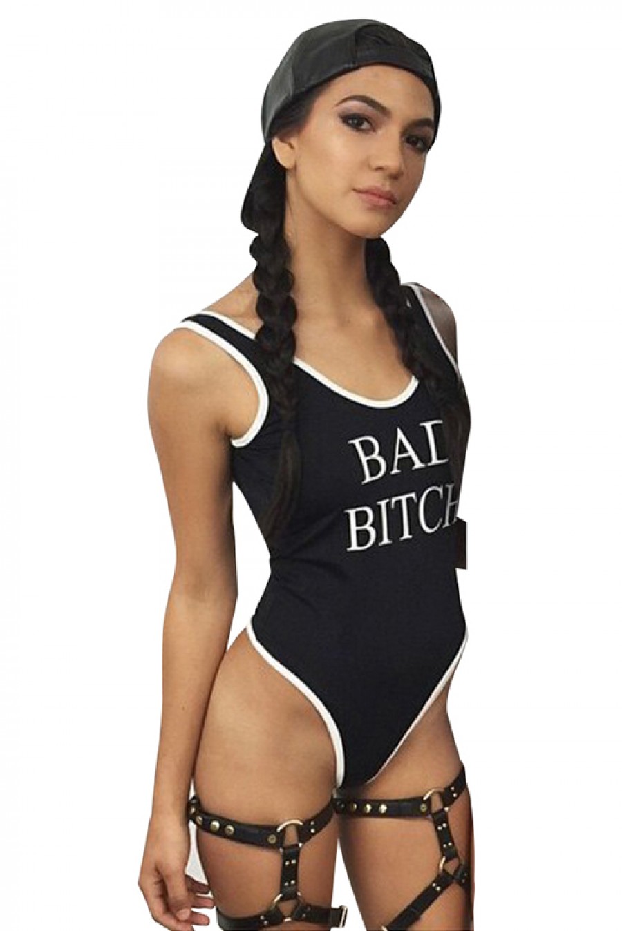 Refreshing Bad Bitch Letters Bodysuit Swimsuit One Piece