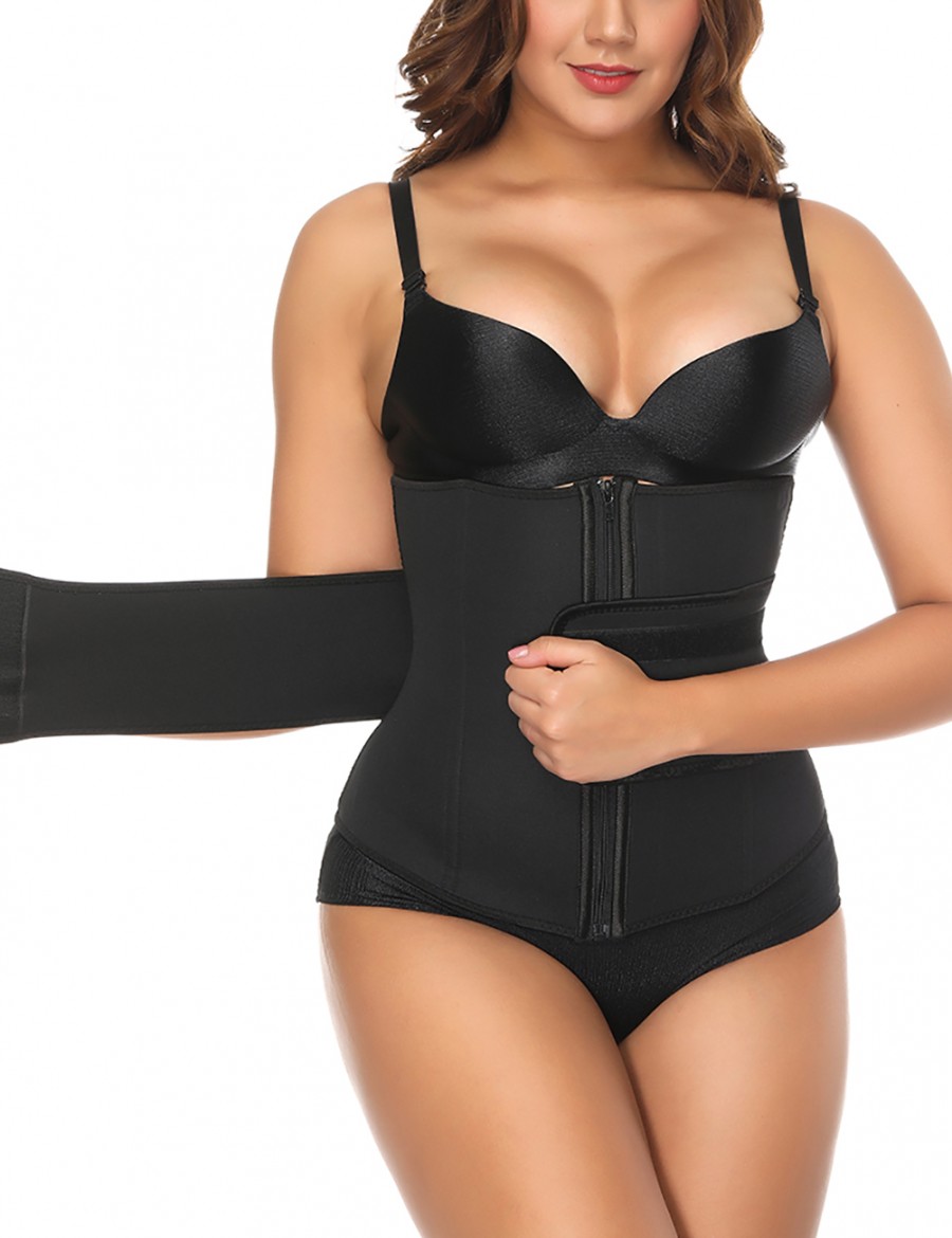 Large Black Sticker Neoprene Shaper 7 Steel Bones Curve Slimmer