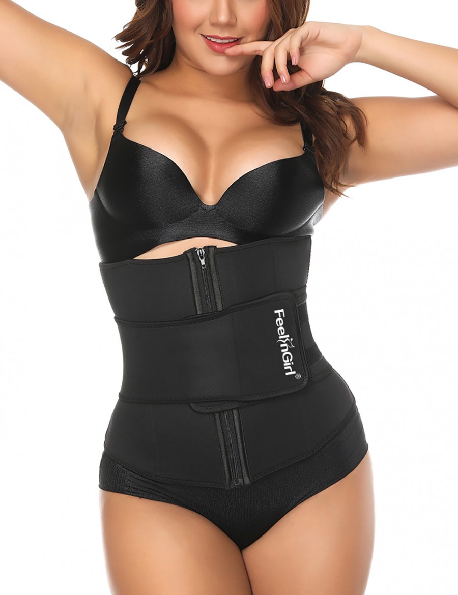 Large Black Sticker Neoprene Shaper 7 Steel Bones Curve Slimmer