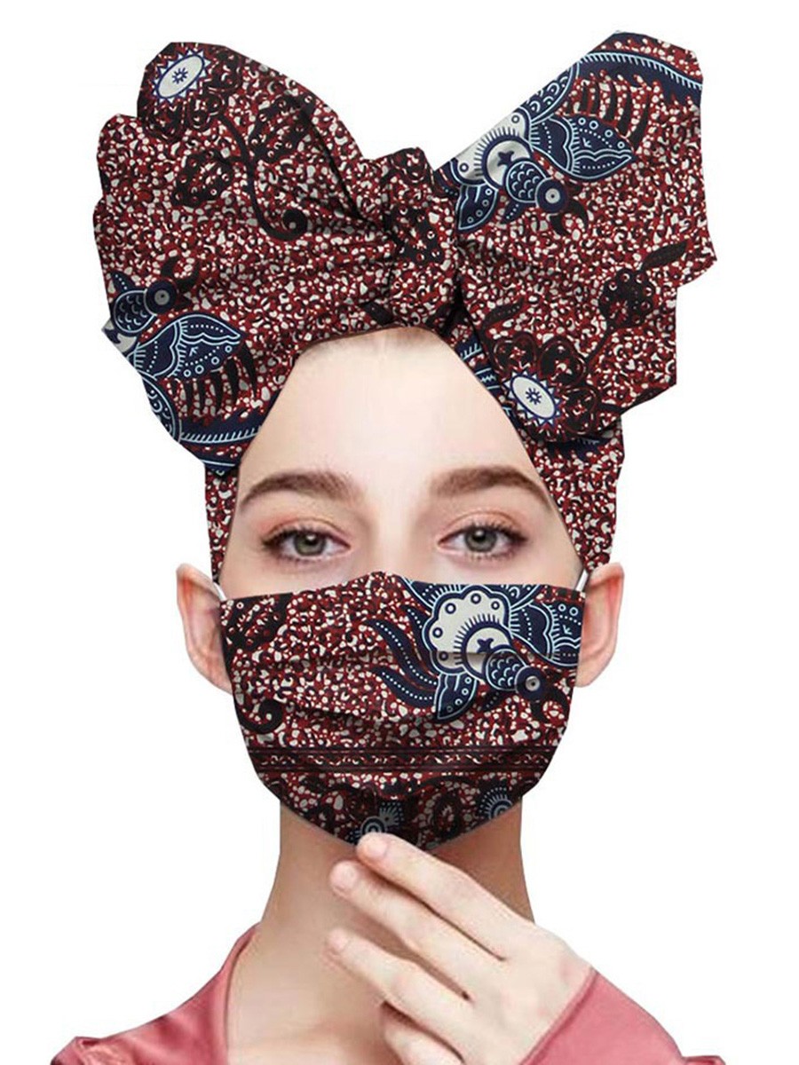 Striking Bowknot Shape Headscarf Elastic Ear Loop Mask Supper Fashion