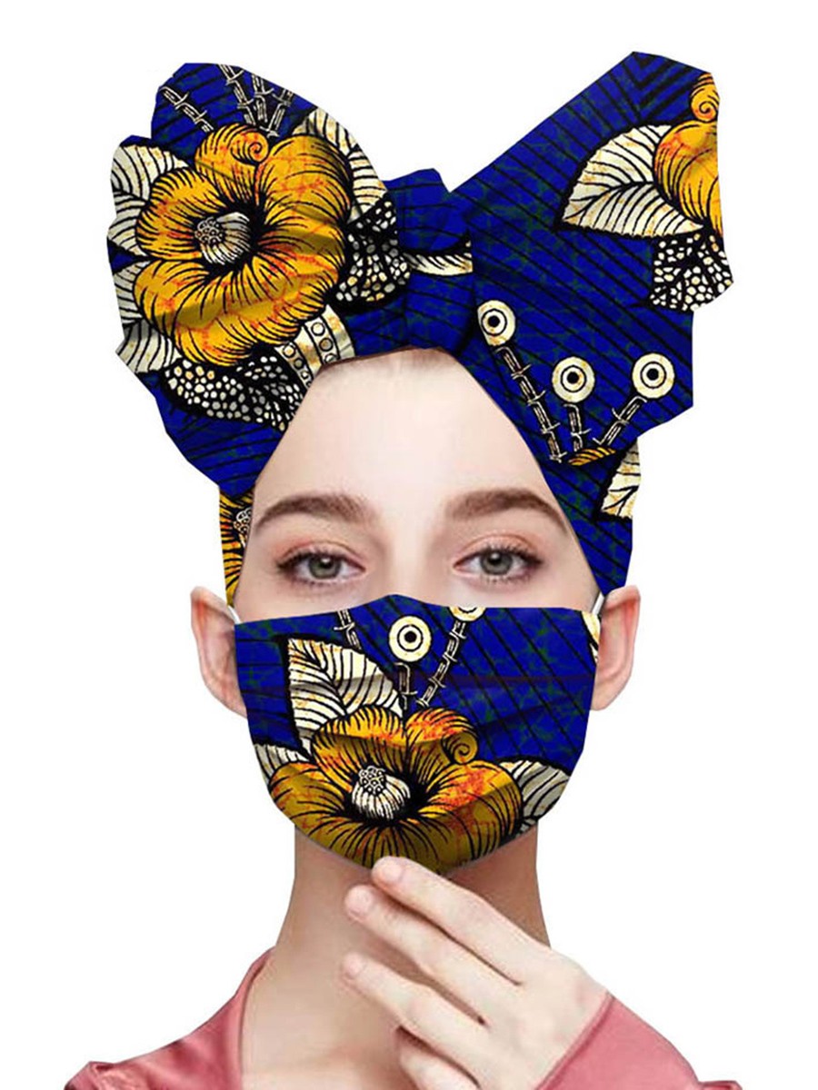 Chic Flower Paint Irregular Edge Headscarf Mask Svelte Style