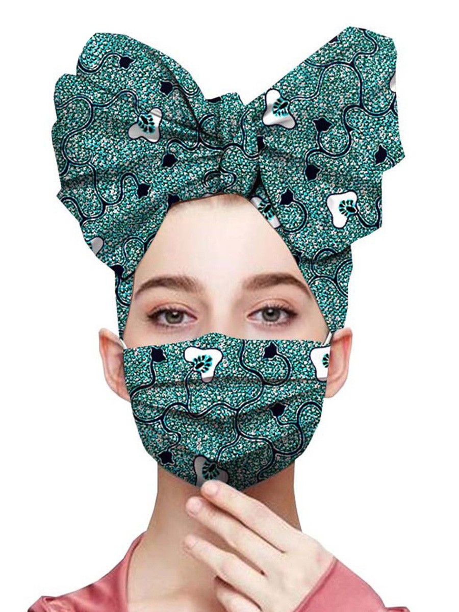 Striking African Pattern Headscarf Dust-Free Mask Female Charm
