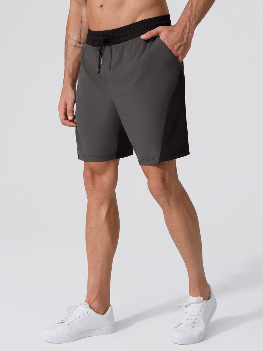 VractiveWholesale Men’s Training Shorts Quick Dry Color Block Running Gym Shorts