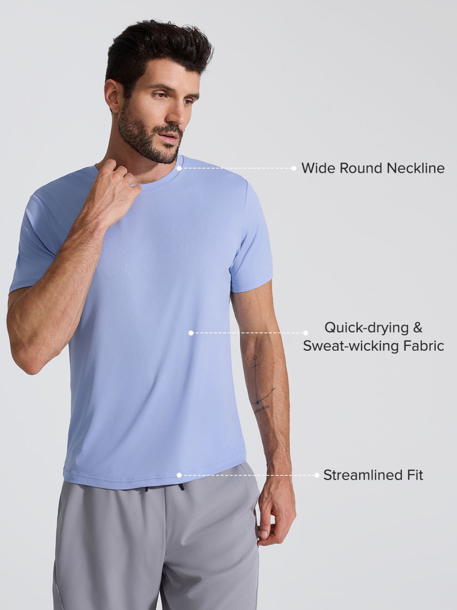 VrractiveWholesale Men Quick Dry Sports T-Shirt – Lightweight Polyester Gym Tee