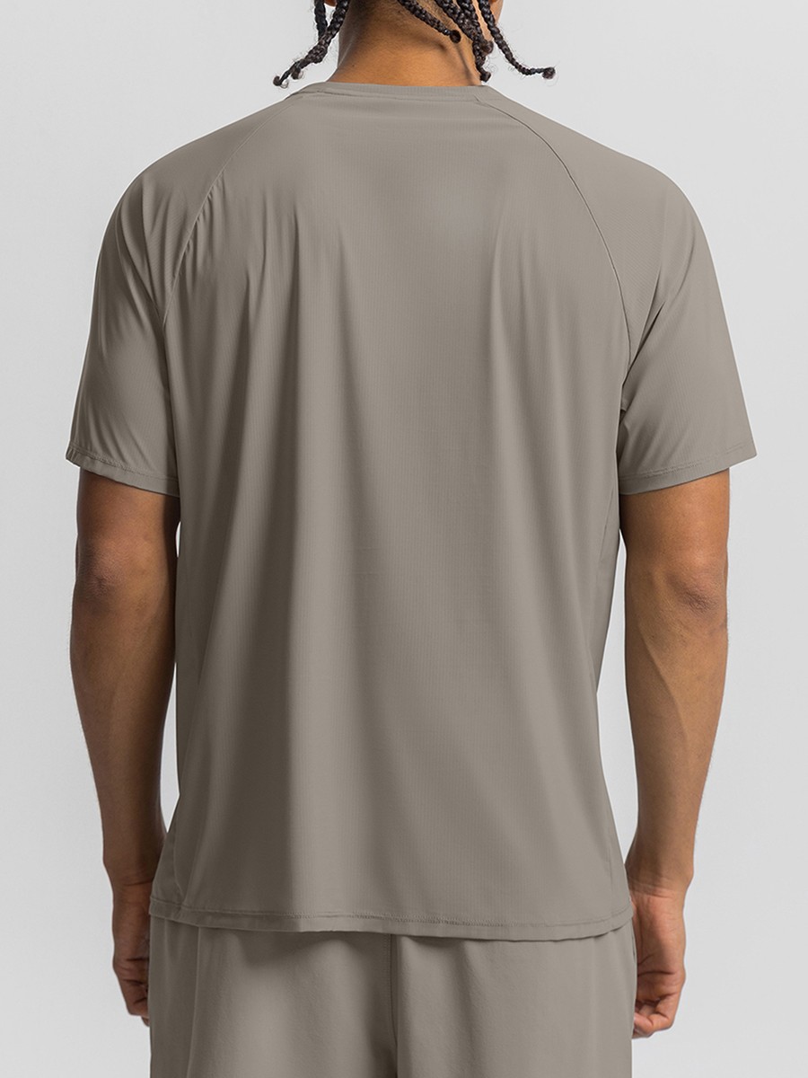 Vractive Men's Solid Color Athletic T-Shirt — Quick-Drying Top for Fitness and Running