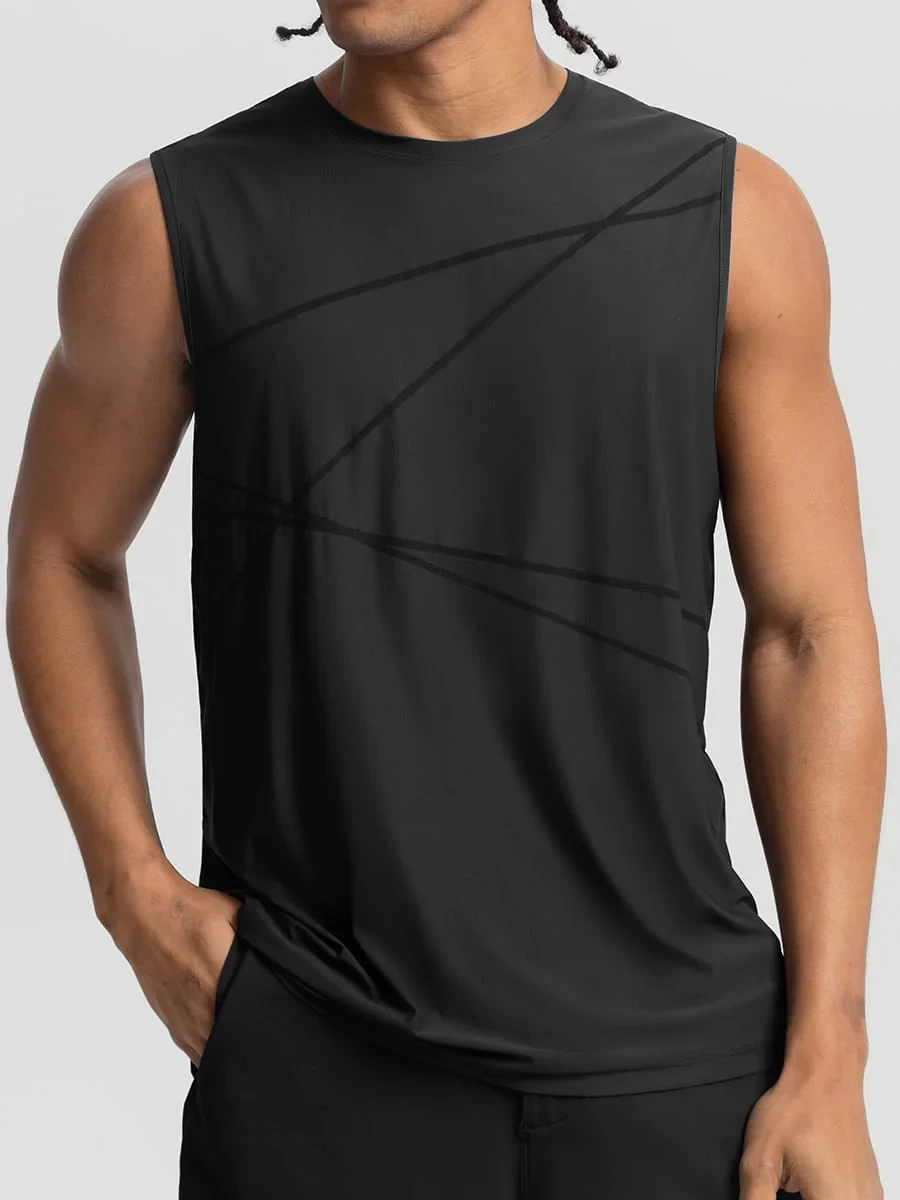 Vractive Men's Quick Dry Workout Tank Top Summer Fitness Vest Sleeveless Shirt for Running Basketball Training