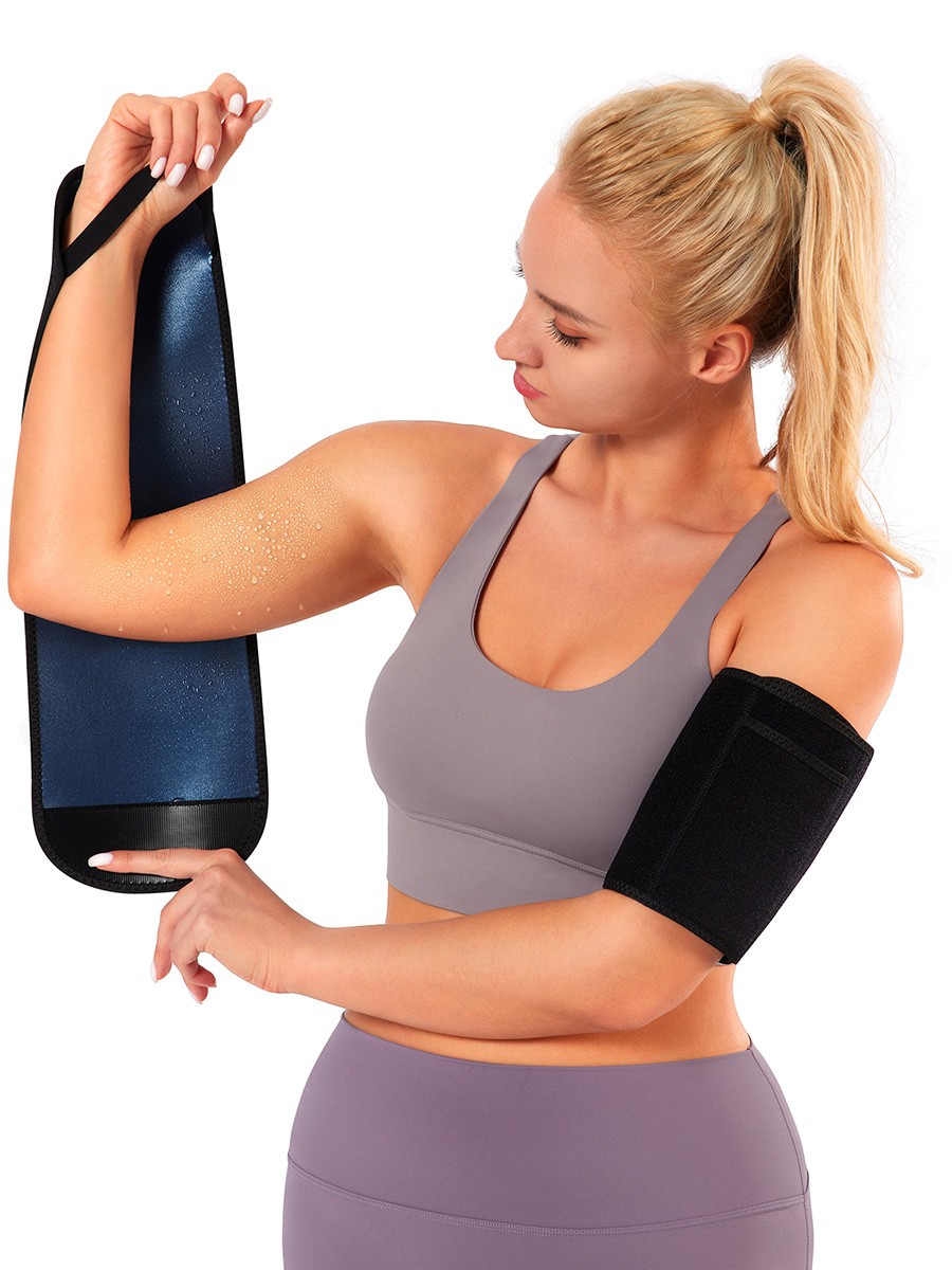 Compression Blue PU Arm Sports Shaping Bands With Phone Pocket