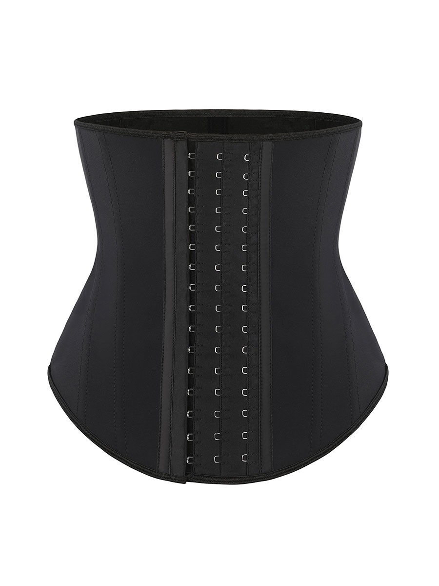 Compression adjustable hooks 11 steel bone women latex corset waist trainer
