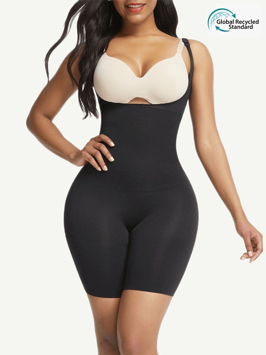 Eco-friendly Seamless Open-Bust Mid-Thigh Bodysuit