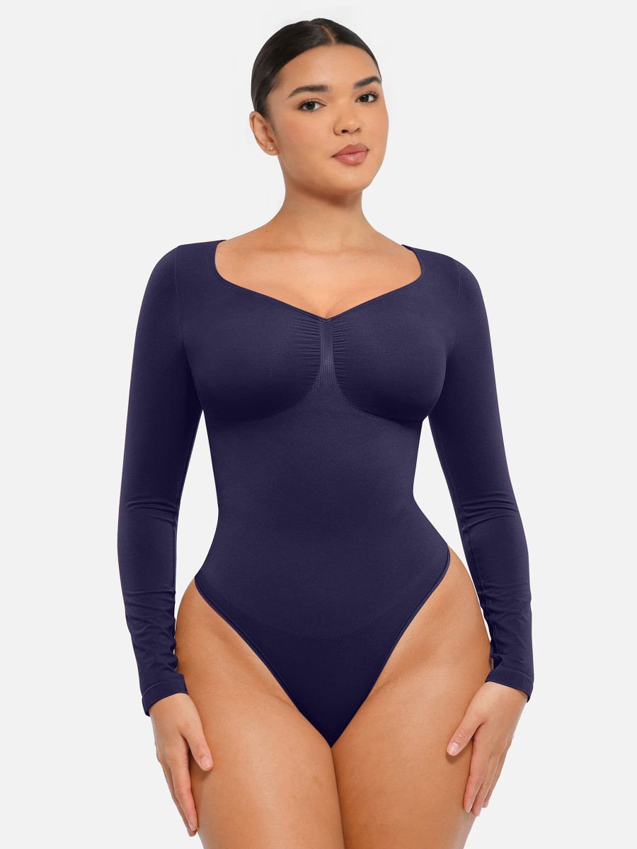 New Seamless Chest Support Tummy Control Thong Bodysuit