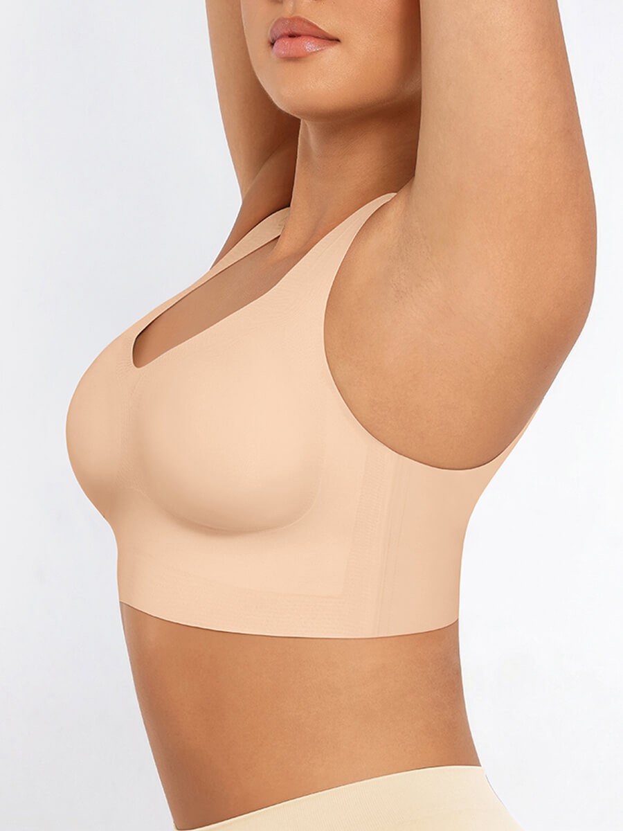 Fitted V-Neck Skin Seamless Bra Tank Top