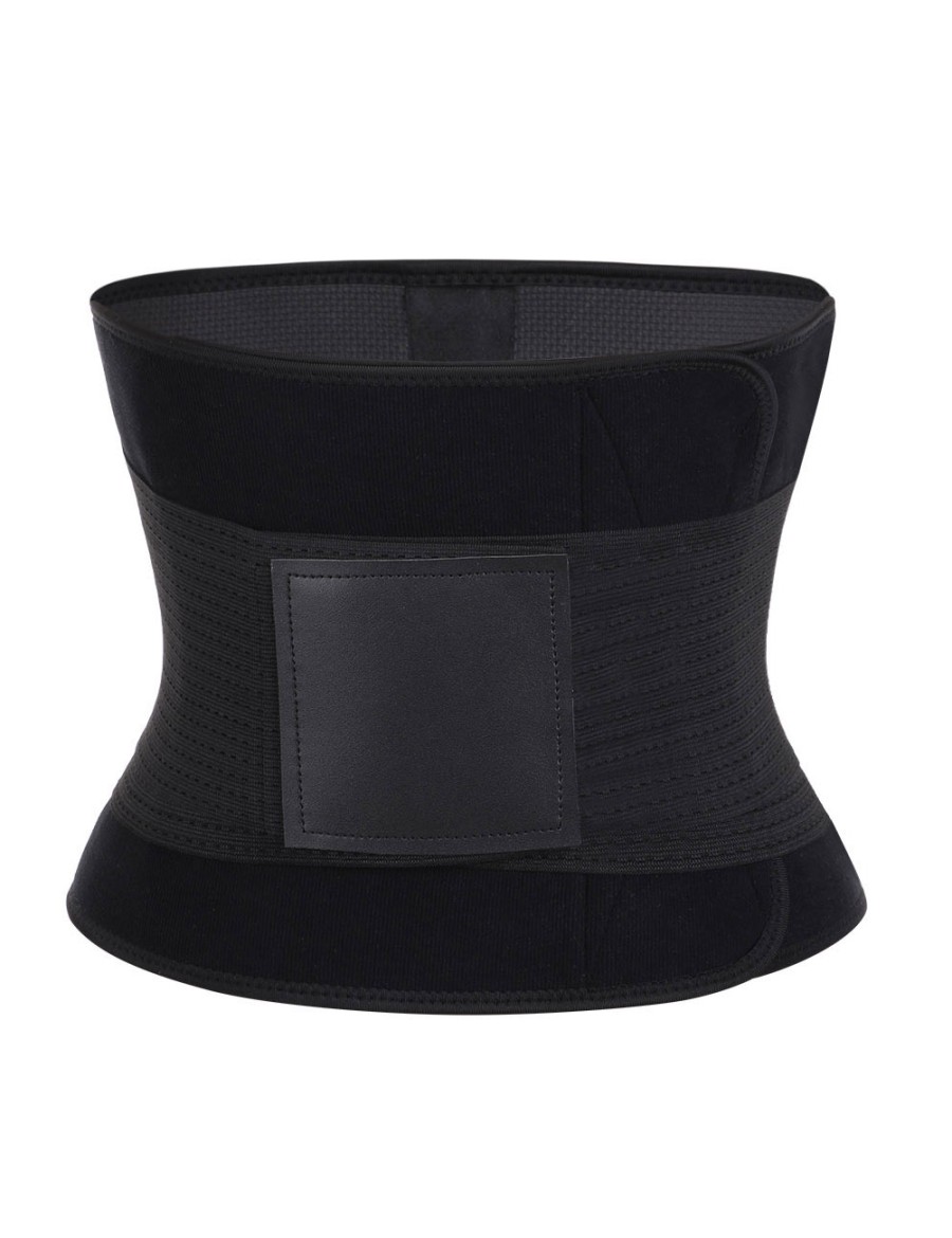 Black SBR Plastic BonesLining Waist Trainer Tummy Control Fat Burning
