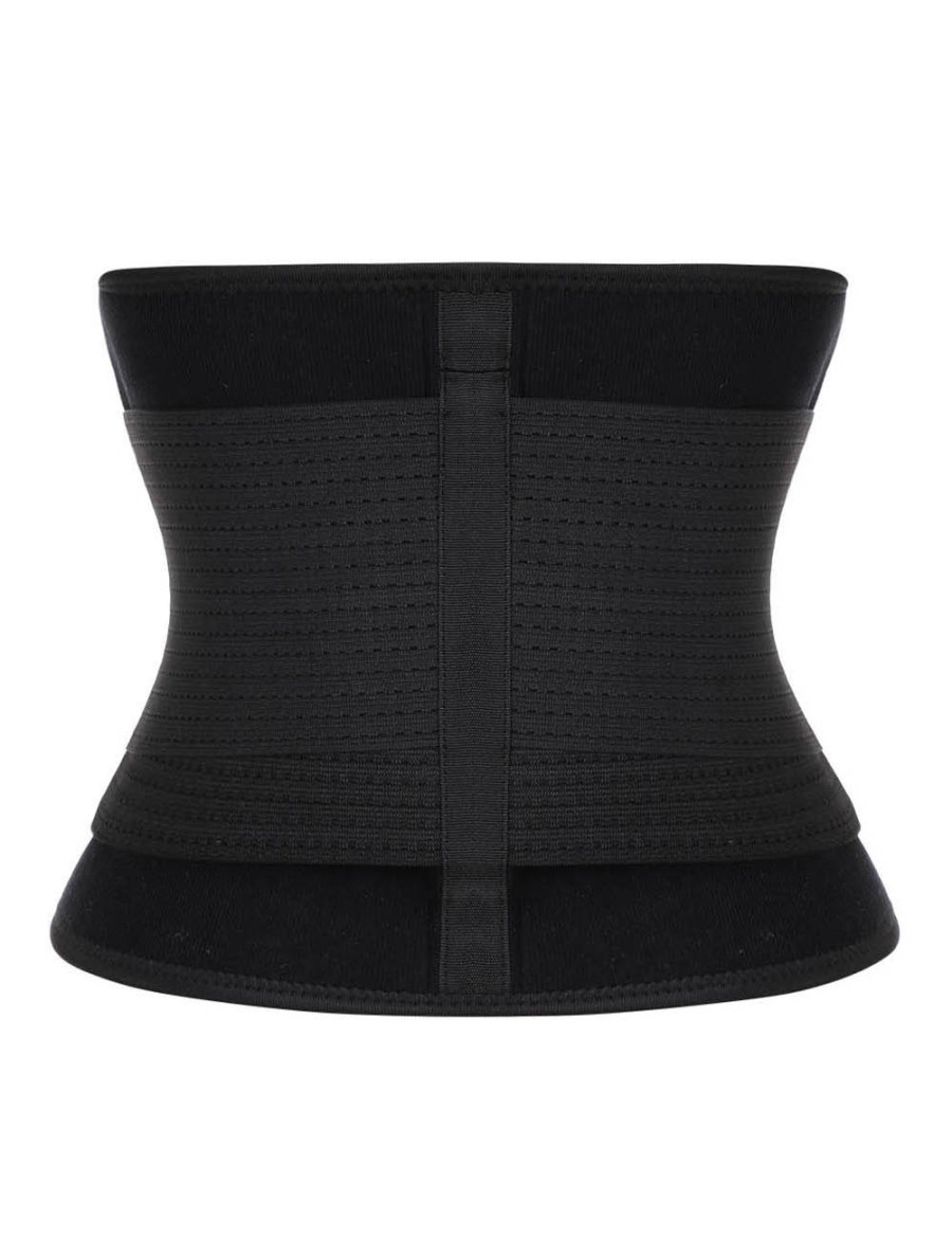 Black SBR Plastic BonesLining Waist Trainer Tummy Control Fat Burning