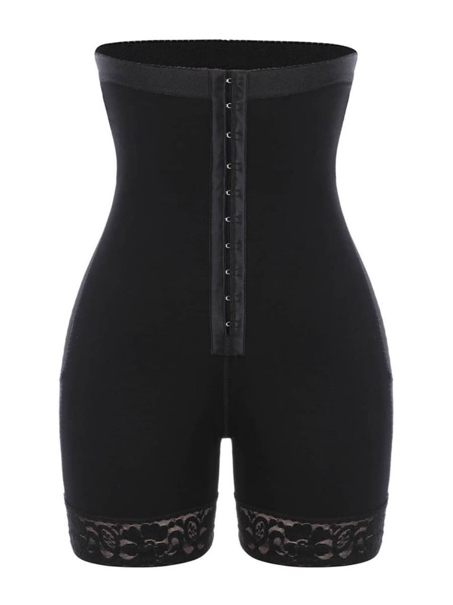 Black Color Hemline Queen Size Butt Lifter Hooks Flatten Tummy