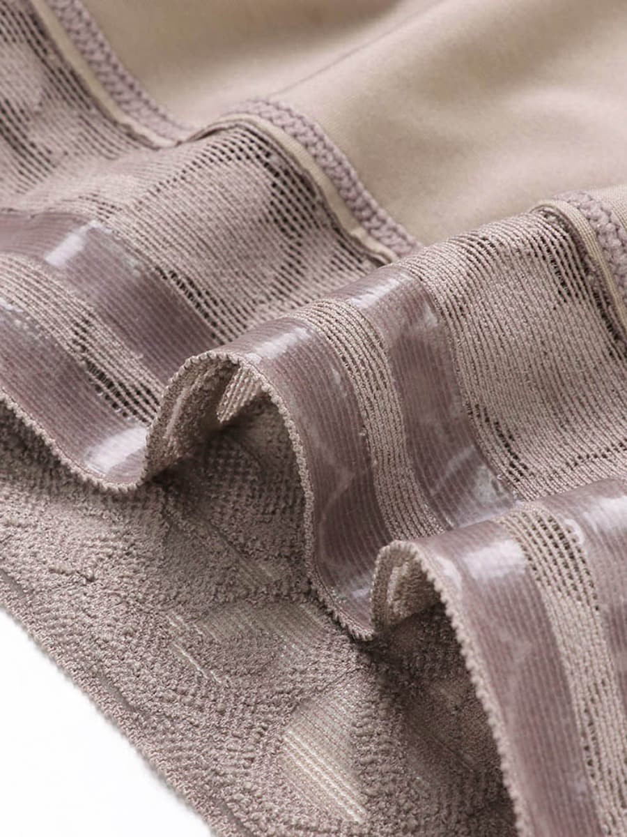 Brown Plus Size High Waist Butt Lifter Hooks Slimming Tummy