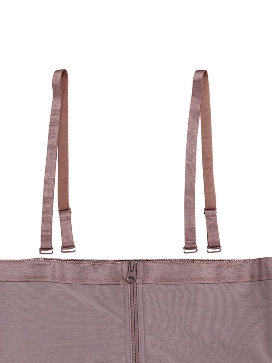 Coffee Color Full Body Shaper Underbust With Zipping