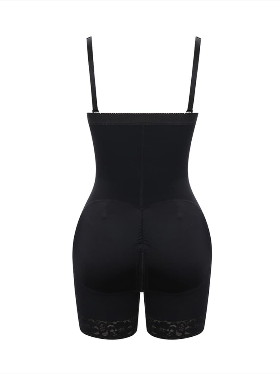Detachable Straps Side Zip Full Body Shaper Zipper Closure