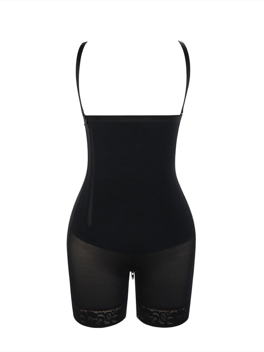 Detachable Straps Side Zip Full Body Shaper Zipper Closure