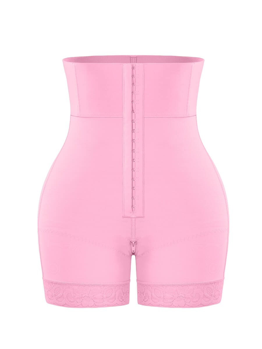Pink High Waisted Elastic Butt Lifter with Triple Breasted Design