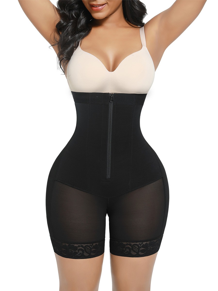 High Waist Adjust Hooks And Zipper Women Tummy Trimmer Shapewear Hip Enhancer