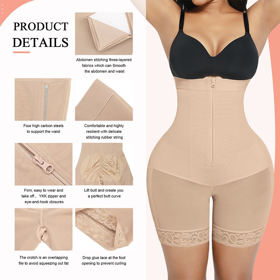 High Waist Adjust Hooks And Zipper Women Tummy Trimmer Shapewear Hip Enhancer