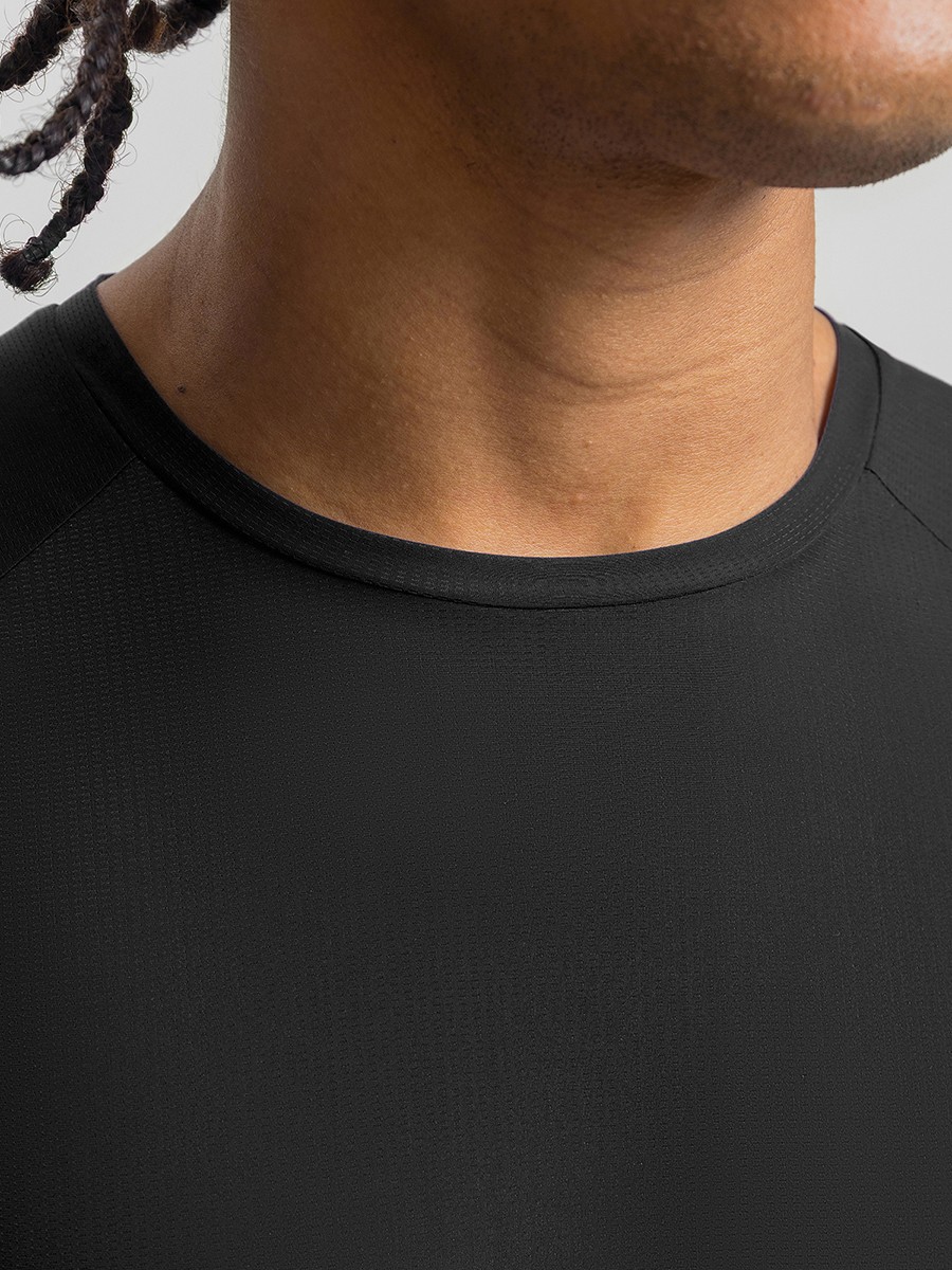 Vractive Men's Solid-Color Athletic T-Shirt — Quick-Drying Top for Fitness and Running