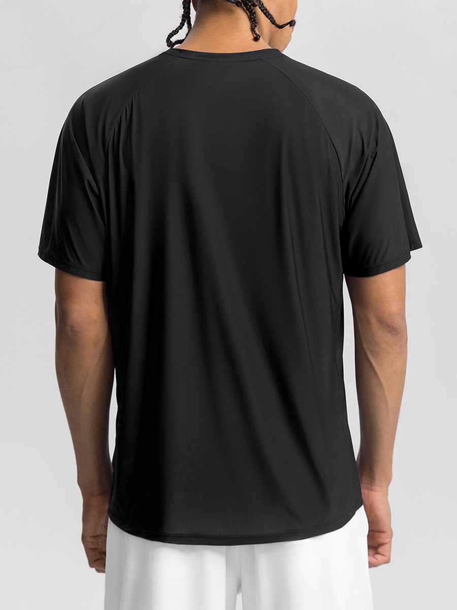 Vractive Men's Solid-Color Athletic T-Shirt — Quick-Drying Top for Fitness and Running
